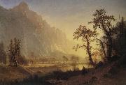 Bierstadt Albert Sunris,Yosemite Valley Spain oil painting artist